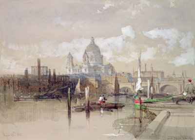 St. Pauls vanaf de rivier door David Roberts